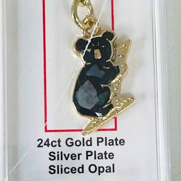 4/$20 NIB Australian Opal Koala Gold Plated Keychain - Picture 2 of 5